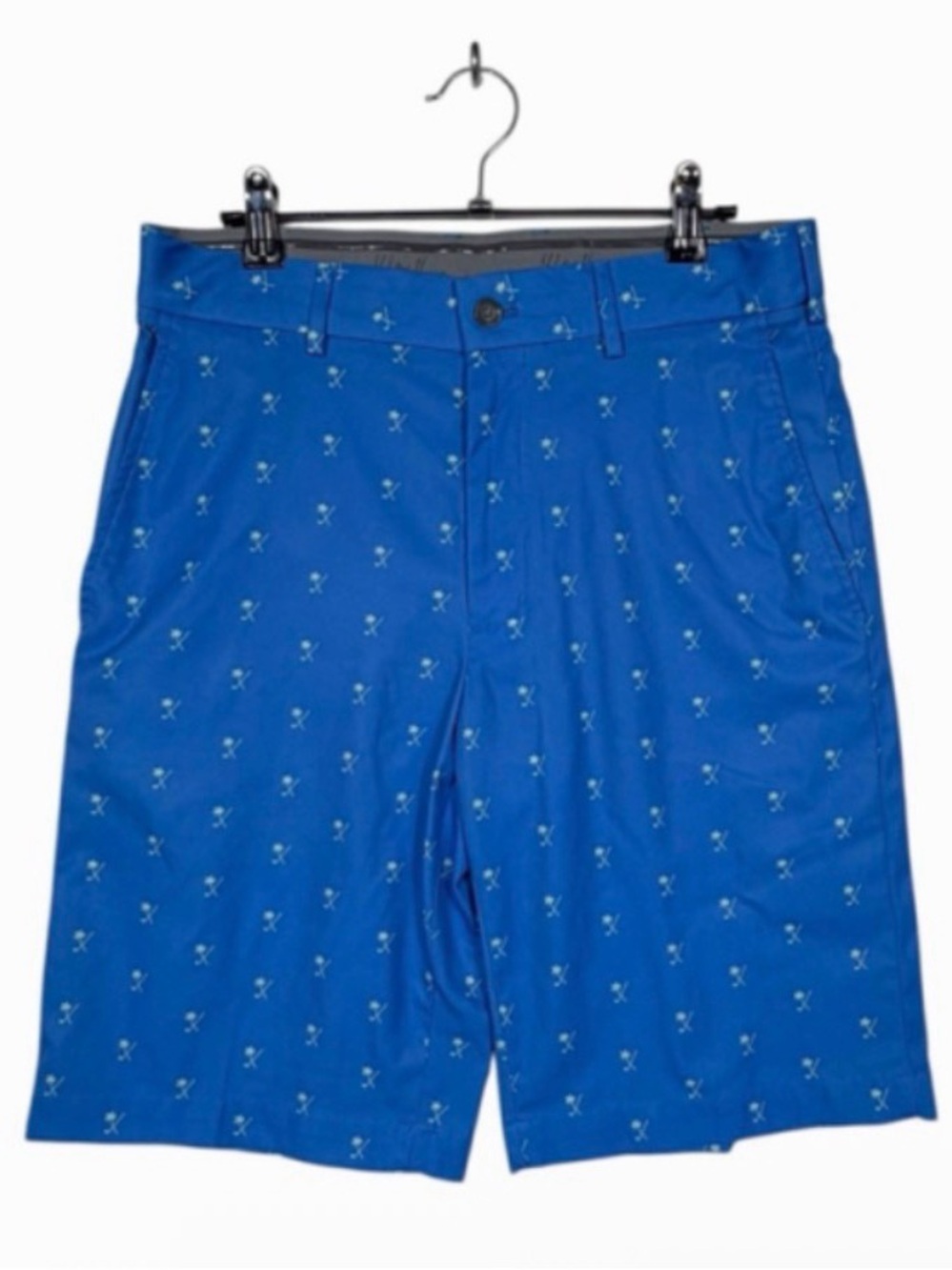 Walter Hagen Golf Shorts Mens Blue Palm Tree Golf Club Print Shorts Size 30